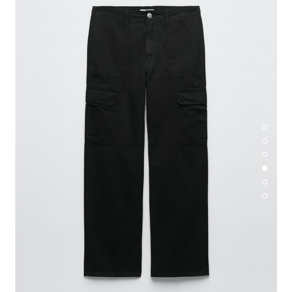 Zara TRF Straight Black Cargo Pants REF 5520/265 US size 4